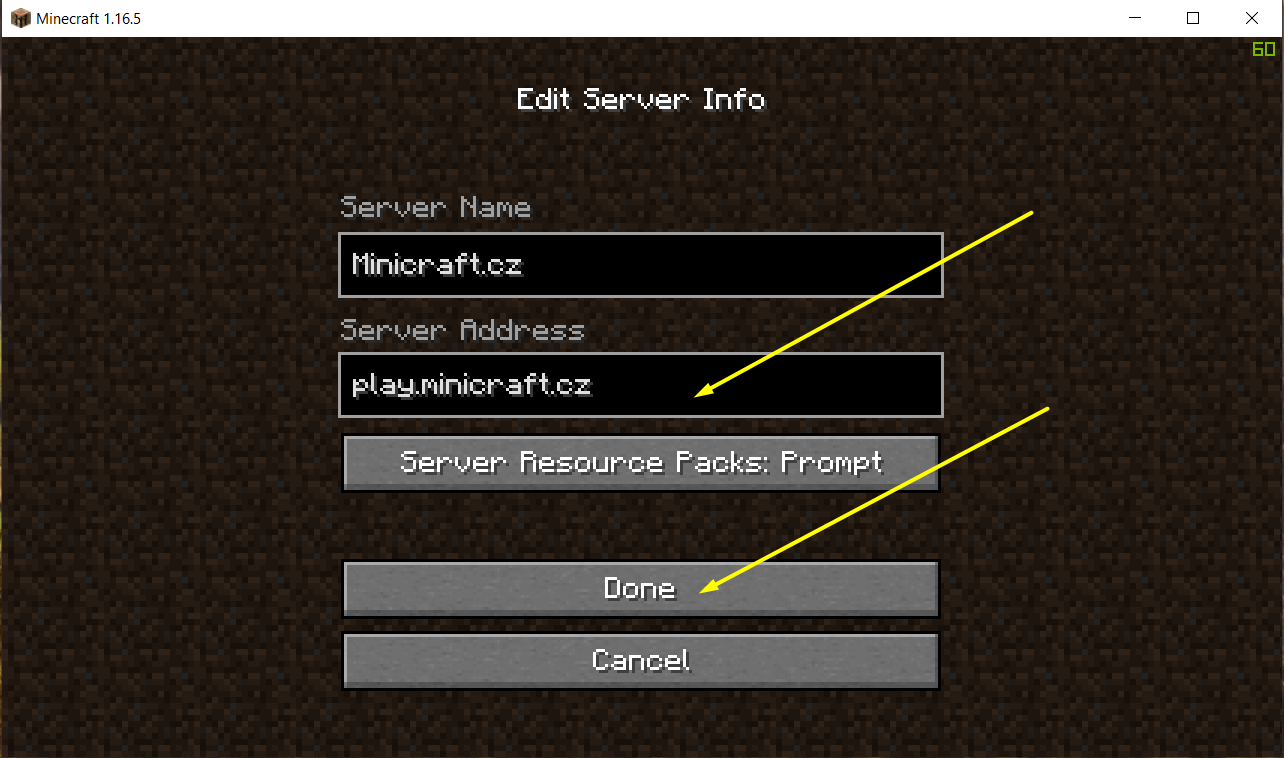 Jak v Minecraftu přidat server, když mám IP adresu