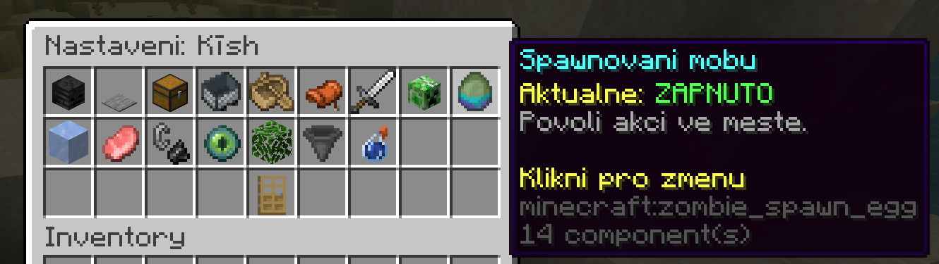 Menu nastavení vlajek města