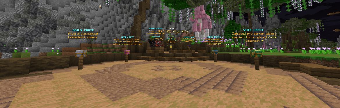 Warp crates s truhlami Daily, Mine, Money, Nether a Vote Crate